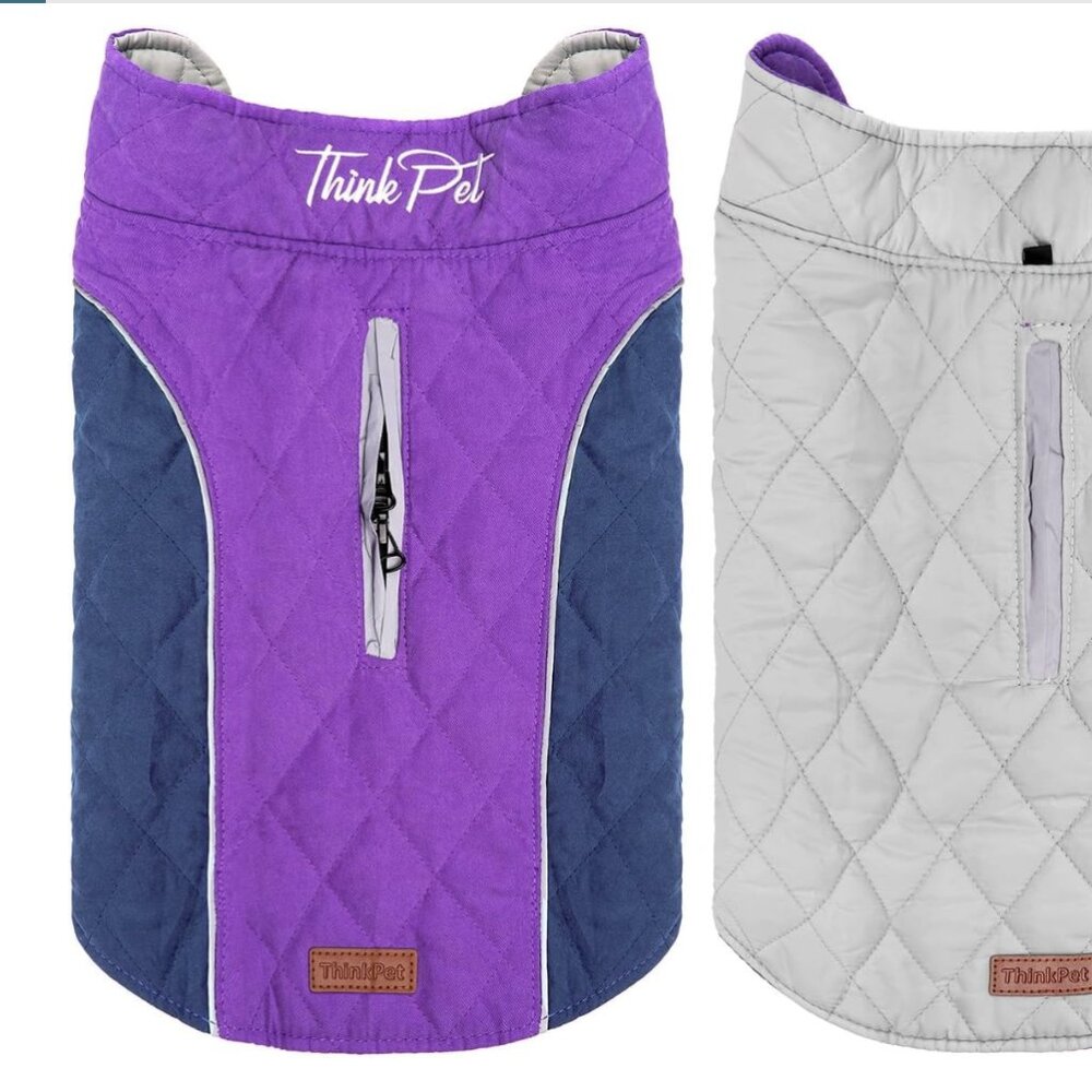 ThinkPet Dog Cold Weather Cozy Waterproof Windproof Reversible Winter Dog Coat